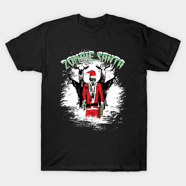 Zombie Santa and Reindeers T-Shirt by atomguy